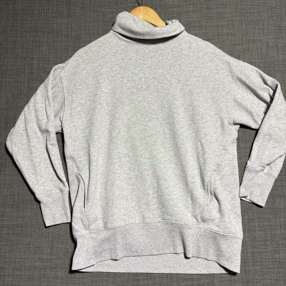 Aerie Womens Oversized Turtleneck Sweatshirt Heather Gray Pockets Size XS
